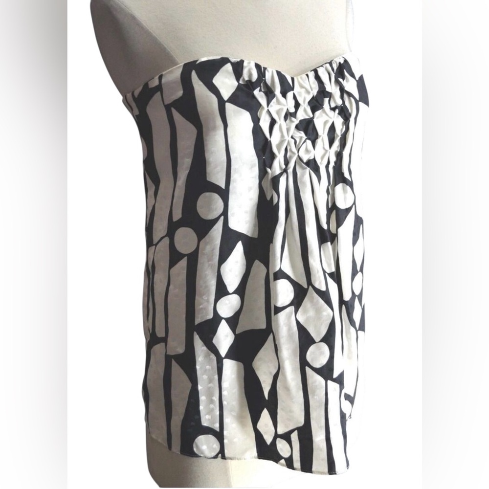 100% Silk White House Black Market Strapless Top Size 12